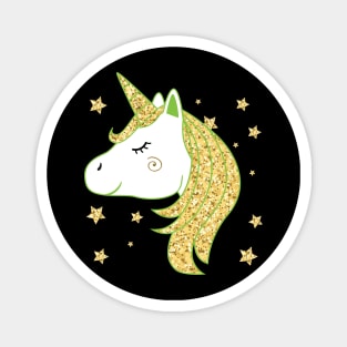 Gold unicorn Magnet